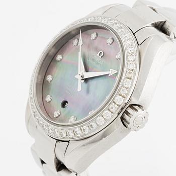 Omega, Seamaster, Aqua Terra 150M, Master Co-Axial 34, "Mother of Pearl Diamond Dial", 34 mm.