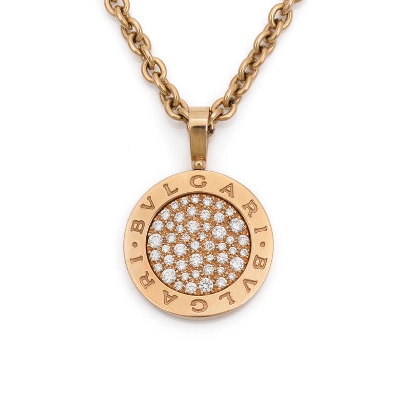 A Bulgari, "Bvlgari-bvlgari" brilliant-cut diamond necklace. Total carat weight of diamonds circa 0,90 ct.