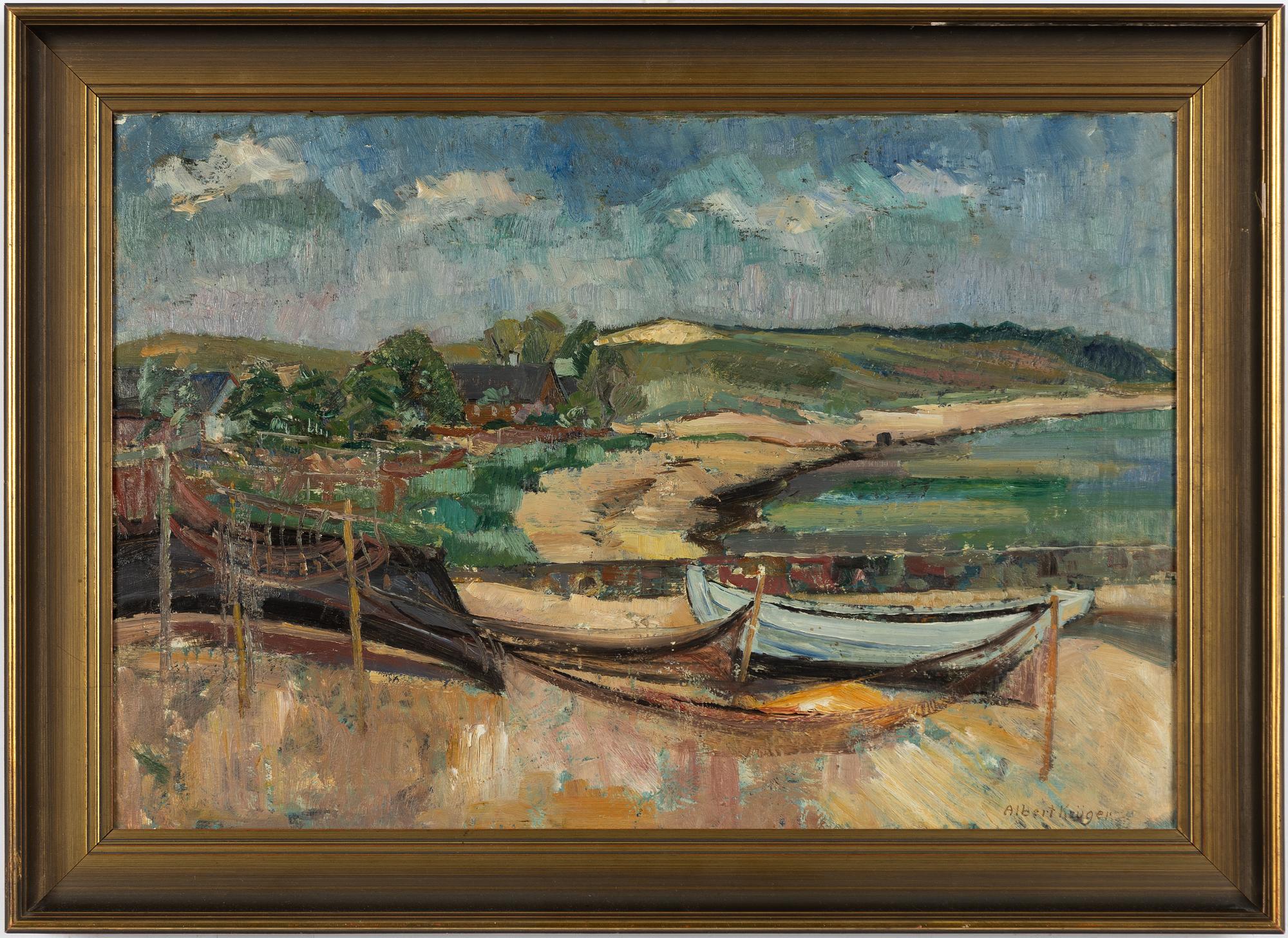 Albert Krüger, Båtar på strand, Vitemölla.