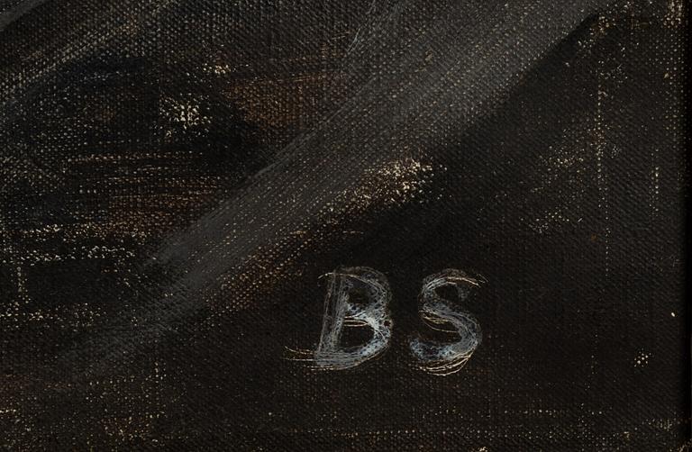 Birger Simonsson, olja på duk, signerad BS.