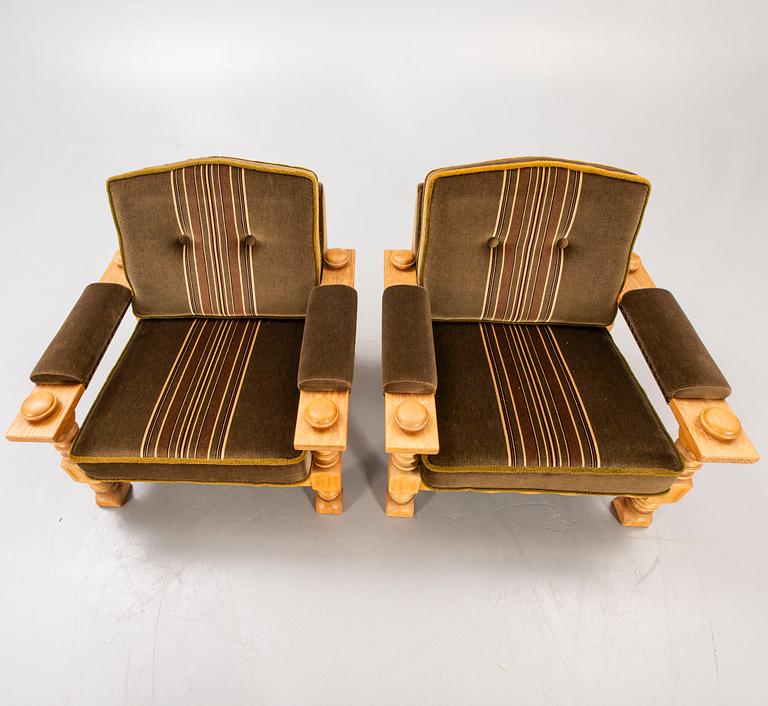 Armchairs, a pair, Denmark, 1970s.