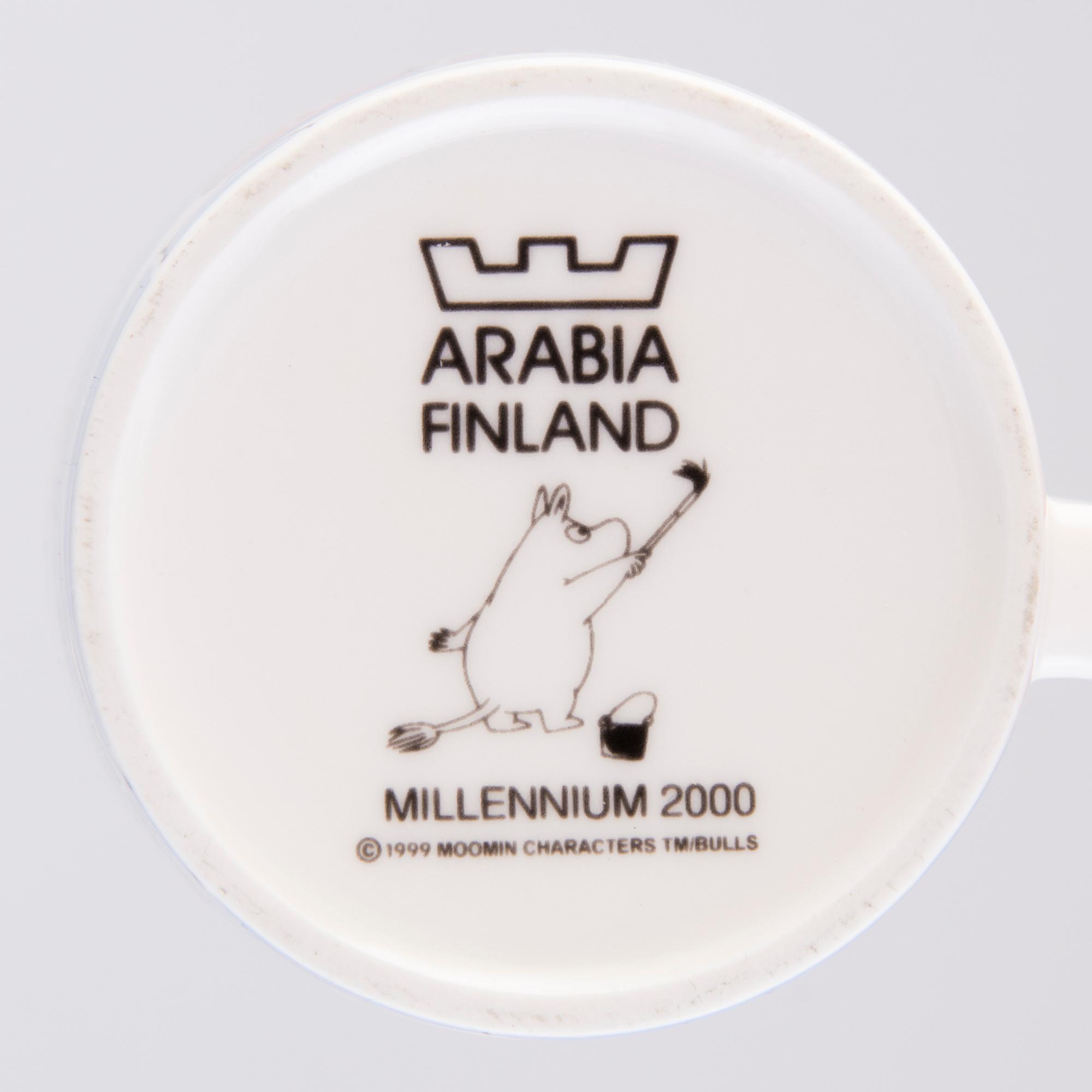 MOOMIN-MUG, porcelain, 'Millennium', Moomin Characters, Arabia 1999-2000.
