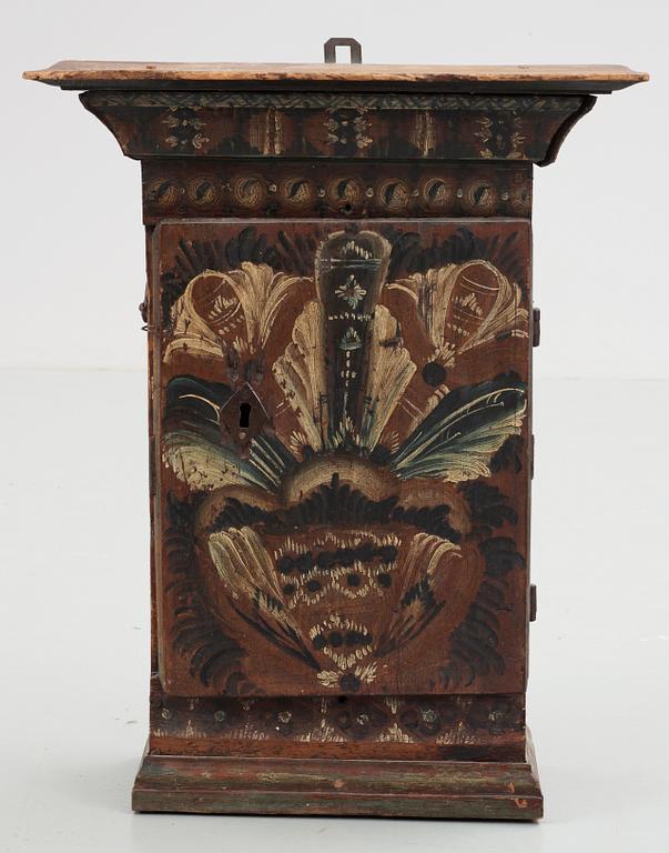 A late 18th century Swedish wall cabinet,