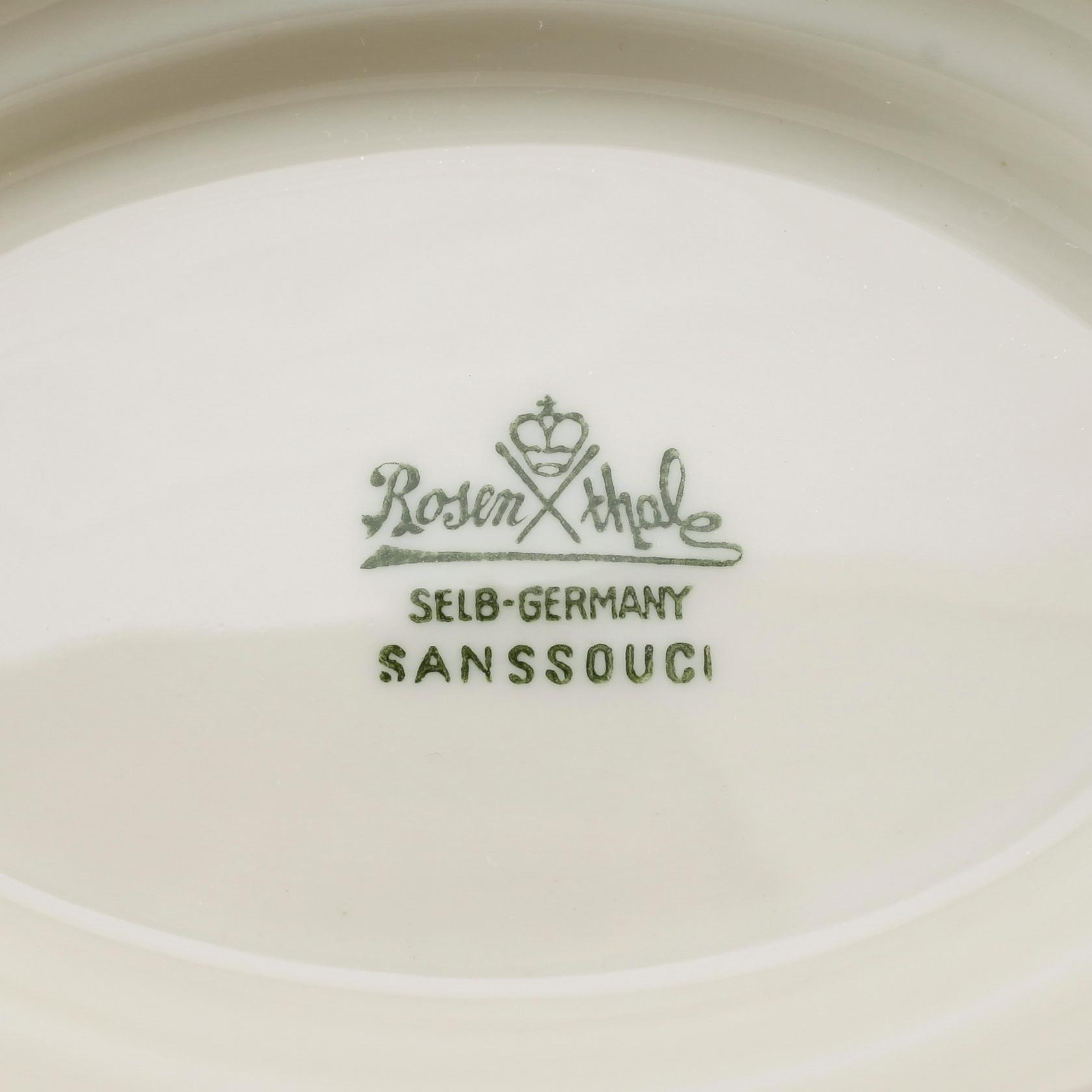 MATSERVIS, ca 54 delar, porslin, "Sanssouci", Rosenthal.