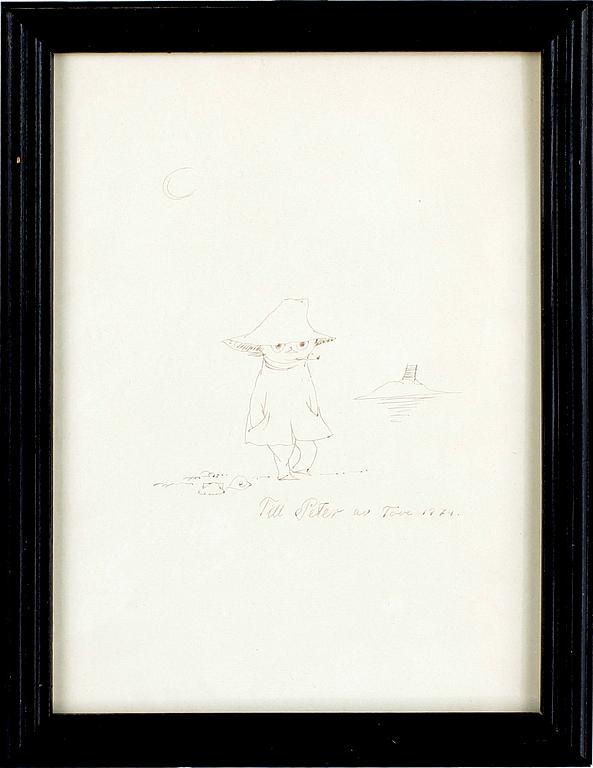 TOVE JANSSON, teckning, sign o dat 1974.