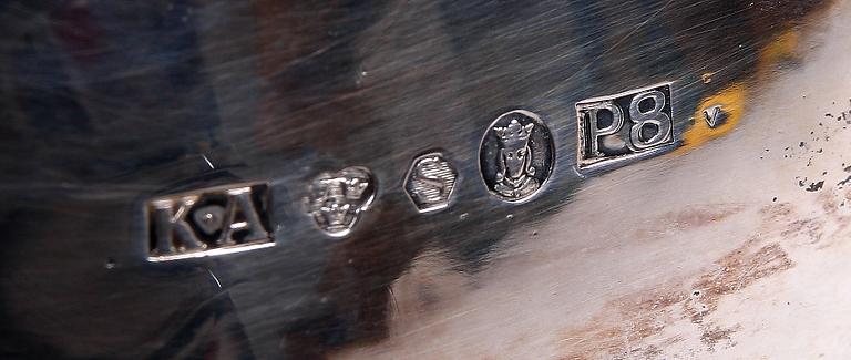 KAFFESERVIS, 3 delar, silver. Rokokostil K Andersson Stockholm 1941.