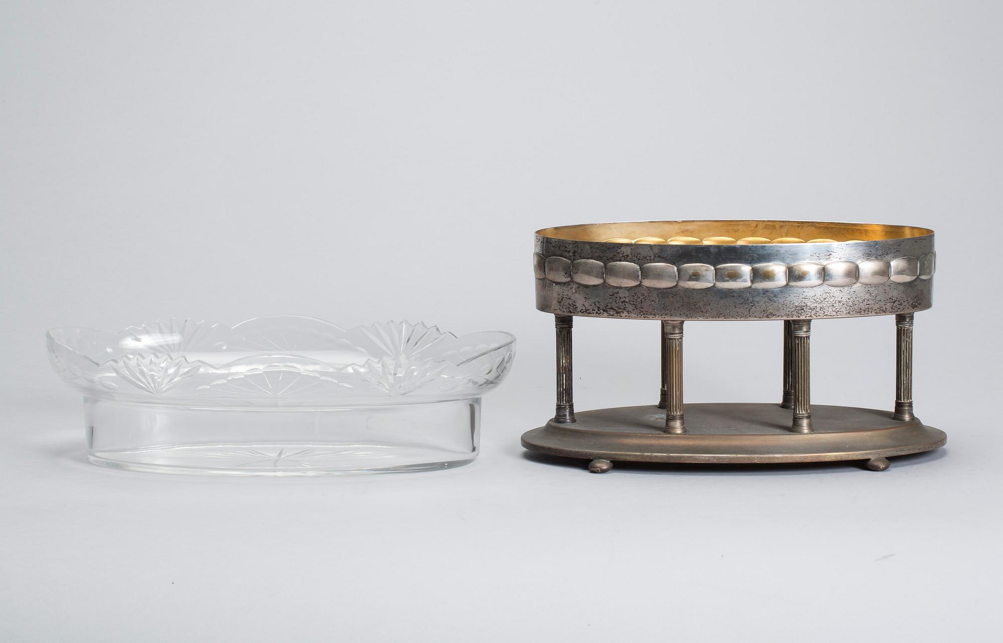 JARDINIERE, nysilver. C G Hallberg, Stockholm, 1920-tal.