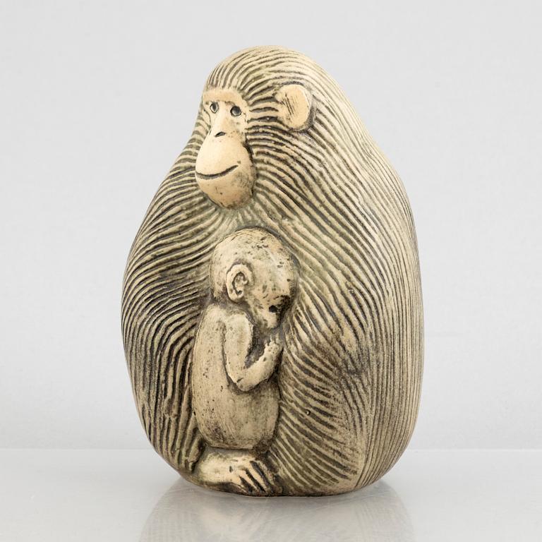 Lisa Larson, figurines, a set of four stoneware figurines including 'Lejon mini' from the series 'Afrika', Gustavsberg.