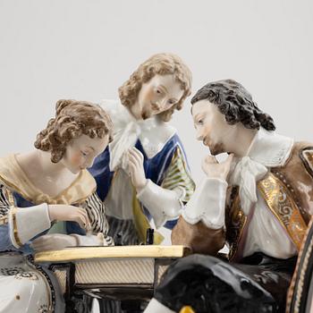 A porcelain figurine group, Ludwigsburg-like mark, around 1900.