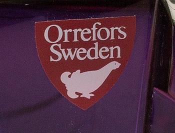 ERIKA LAGERBIELKE, vase in glass, 91. Signed.