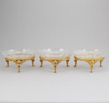 A set of three of table decorations empire style 19th ventury.