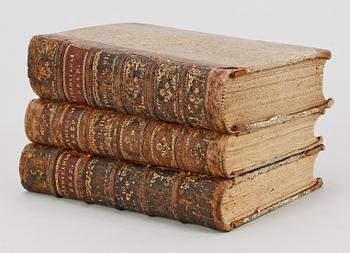 BOKVERK, 6 vol i tre, "Resa til Frankrike, Italien...Turkiet och Grekland" av Jac.Jon. Björnståhl, utg CC Gjörwell, Stockholm 1780-84.