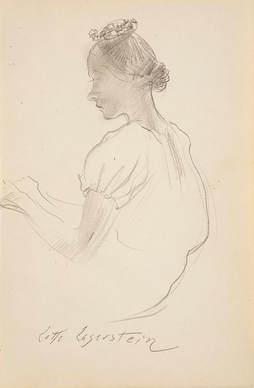 Lotte Laserstein, Girl with a wreath and hair up.