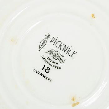 SERVISPORSLIN, 10 delar, "Picknick", Marianne Westman, Rörstrand, i produktion 1956-1969.