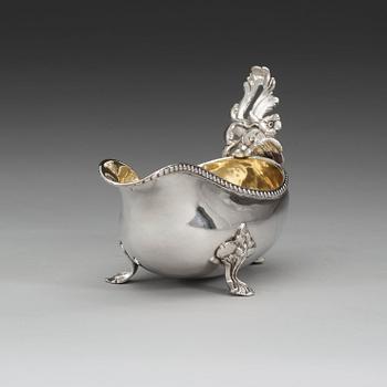 A Swedish 18th century parcel-gilt cream-jug, makers mark of Lars Hessling, Linköping 1778.