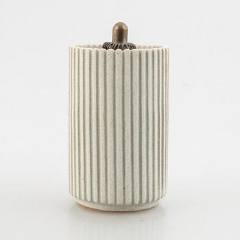 Arne Bang, a stoneware jar with cover, Denmark.