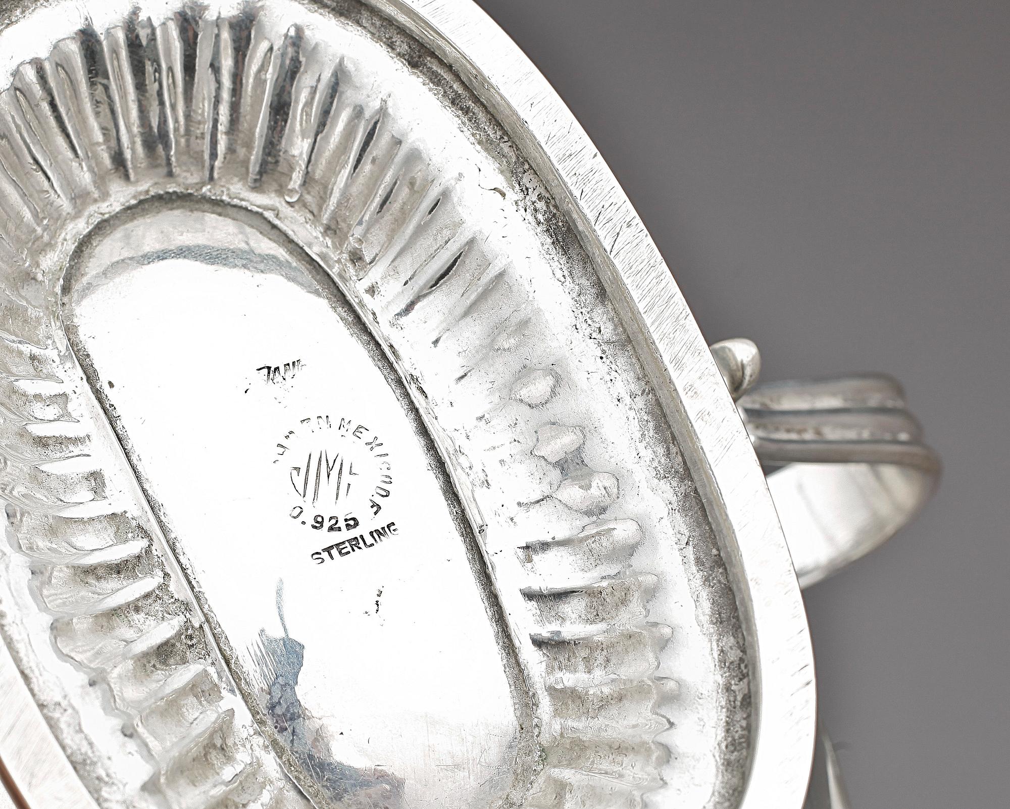 SÅSSKÅL, sterlingsilver. Mexiko, 1900-talets andra hälft. Vikt 418g.