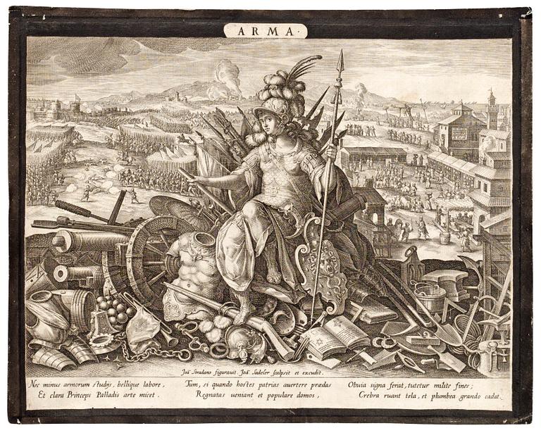 Raphaël Sadeler I Johannes Sadeler I 1550-1600, "Schema Seu Speculum Principum"  ("Arma"; "Litterae"; "Nuptiae"; "Pietas"; "Venatio").