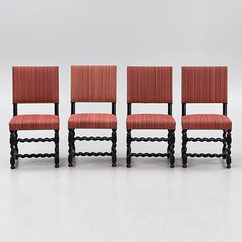 A set of four Baroque style chairs, 20th Century.