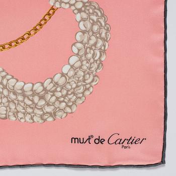 Cartier, a 'Le temps Précieux' twill silk scarf.