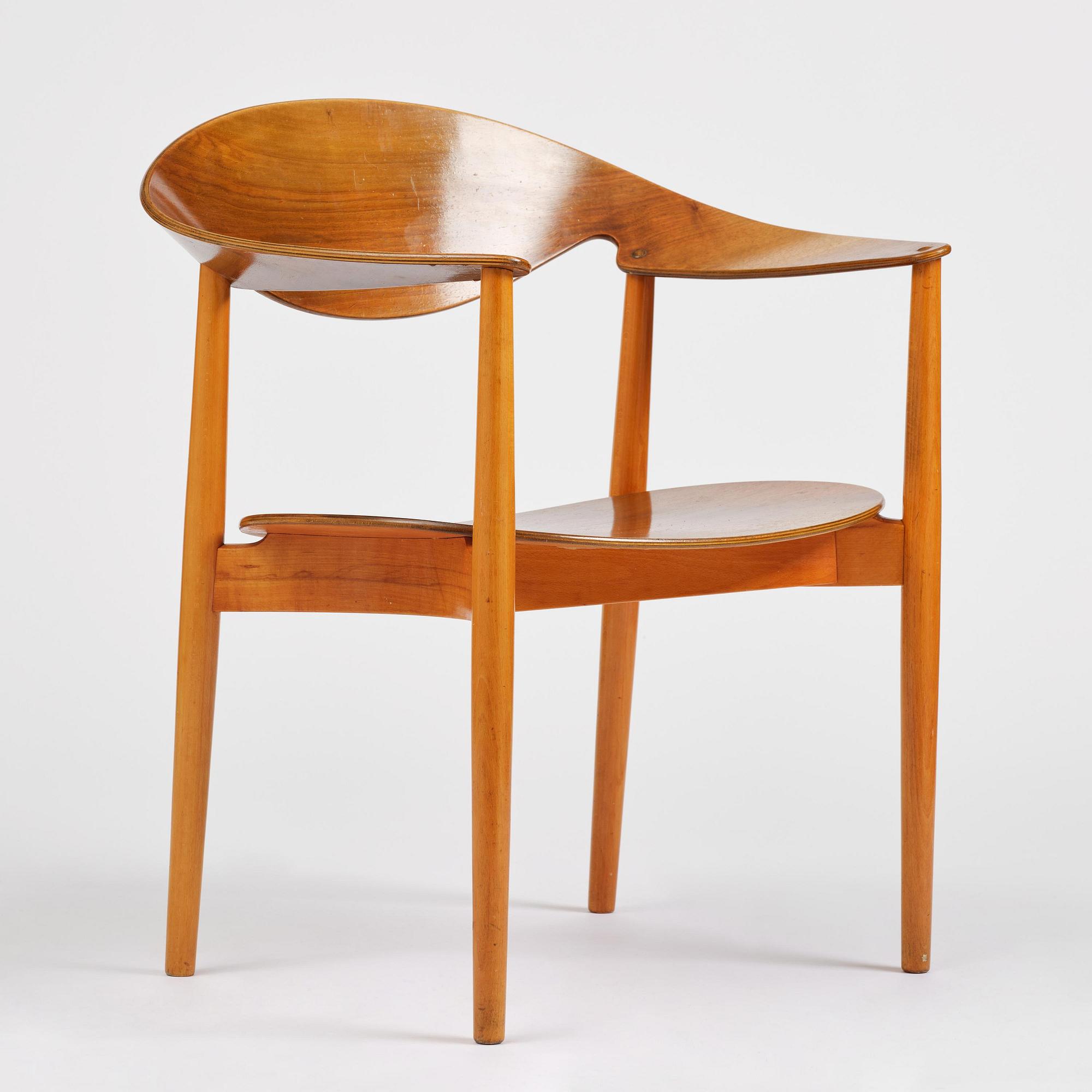 Ejner Larsen & Aksel Bender Madsen, a "Metropolitan" chair, Fritz Hansen, Denmark, 1950s.
