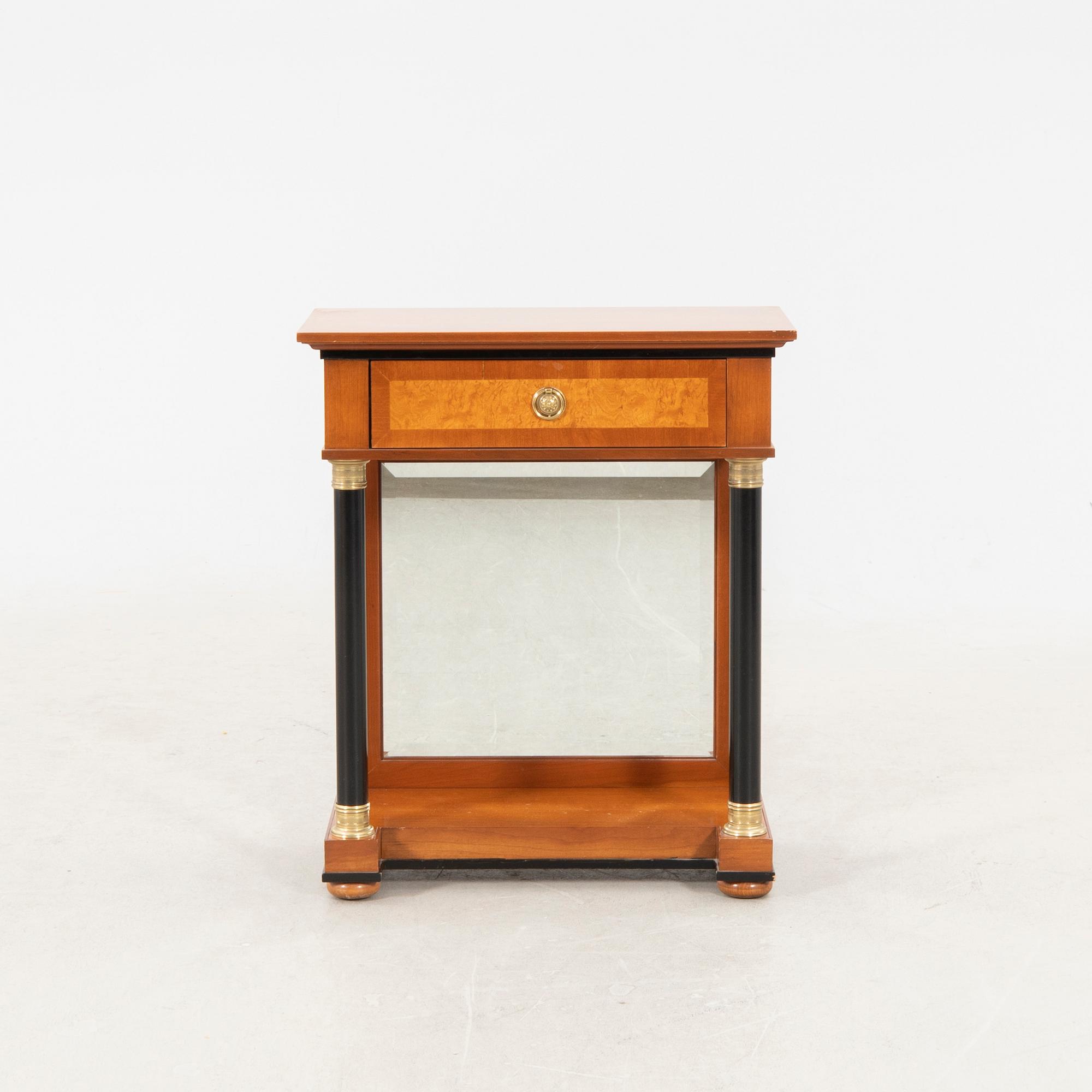 Empire-style mirror and console table, second half of the 20th century.