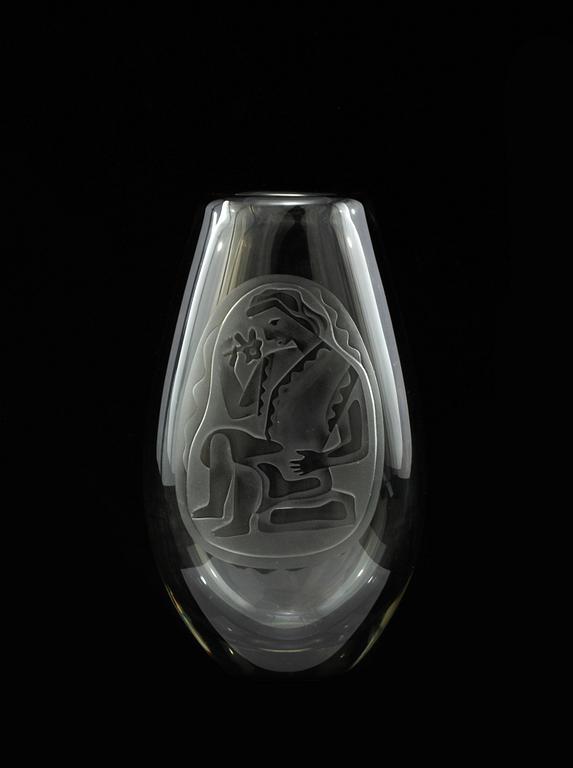 VAS, glas, Vicke Lindstrand, Kosta, 1950-tal.
