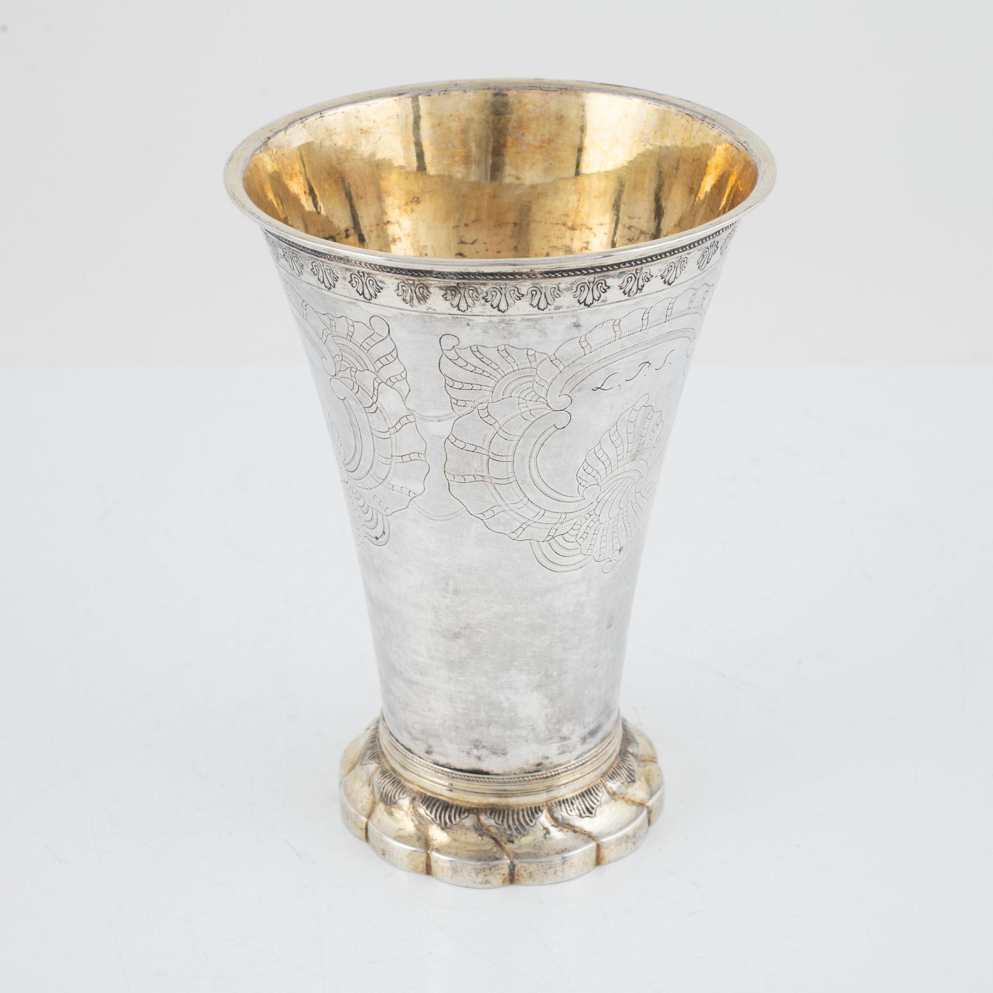 Johan Pettersen, a silver beaker, Rococo, Söderhamn, 1767.