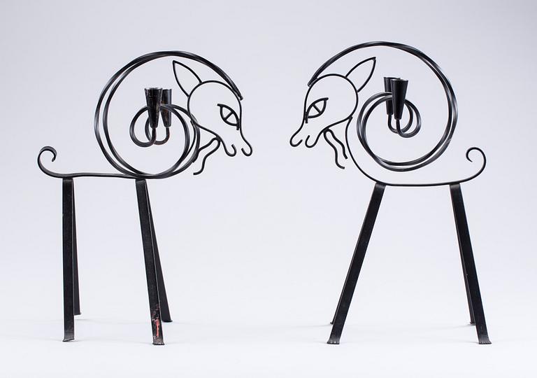 LJUSSTAKAR, ett par. Gunnar Ander, Ystad Metall.