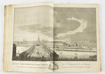The rare Makhaev wall map of St. Petersburg, with other views and maps, 1753, 1741 and 1739.