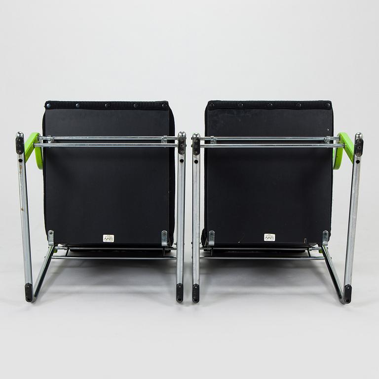 Yrjö Kukkapuro, A pair of 1980s 'Experiment' open armchairs for Avarte, Finland.