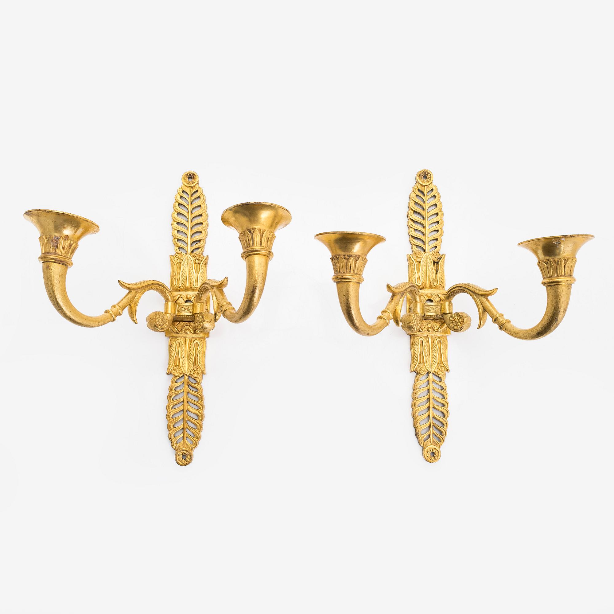 Appliques, ett par, Senempire 1800-talets mitt, brons.
