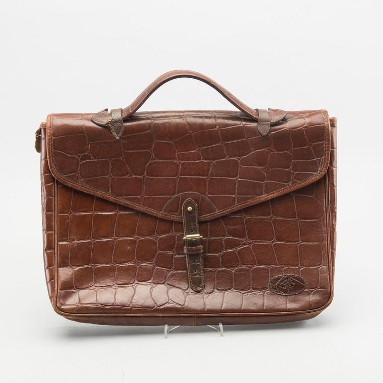 A Mulberry lethter briefcase and document case.