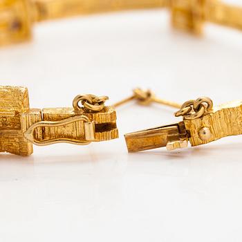Björn Weckström, Rannekoru, 18K kultaa, timantteja n. 0.12 ct yht. Lapponia 1977.