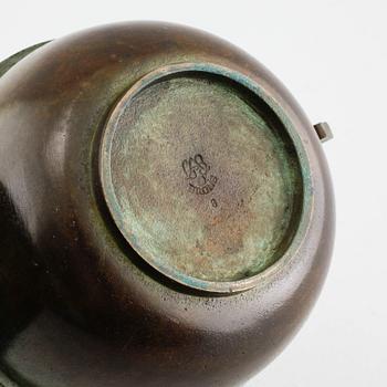 A bronze bowl by GAB, from the first half of the 20th century.