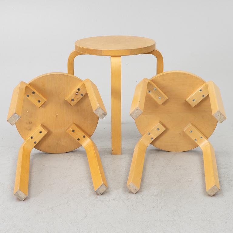Alvar Aalto, stools, 3 pcs, model E60, Artek, Finland.