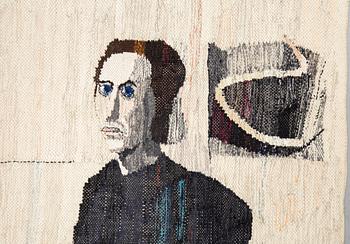 Birgitta Nelson Clauss, a textile, 'Den stilla stunden', flat weave, ca 117,5 x 113-116 cm, signed NELSON-CLAUSS.