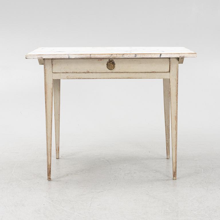 A painted Gustavian table, 19th Century.