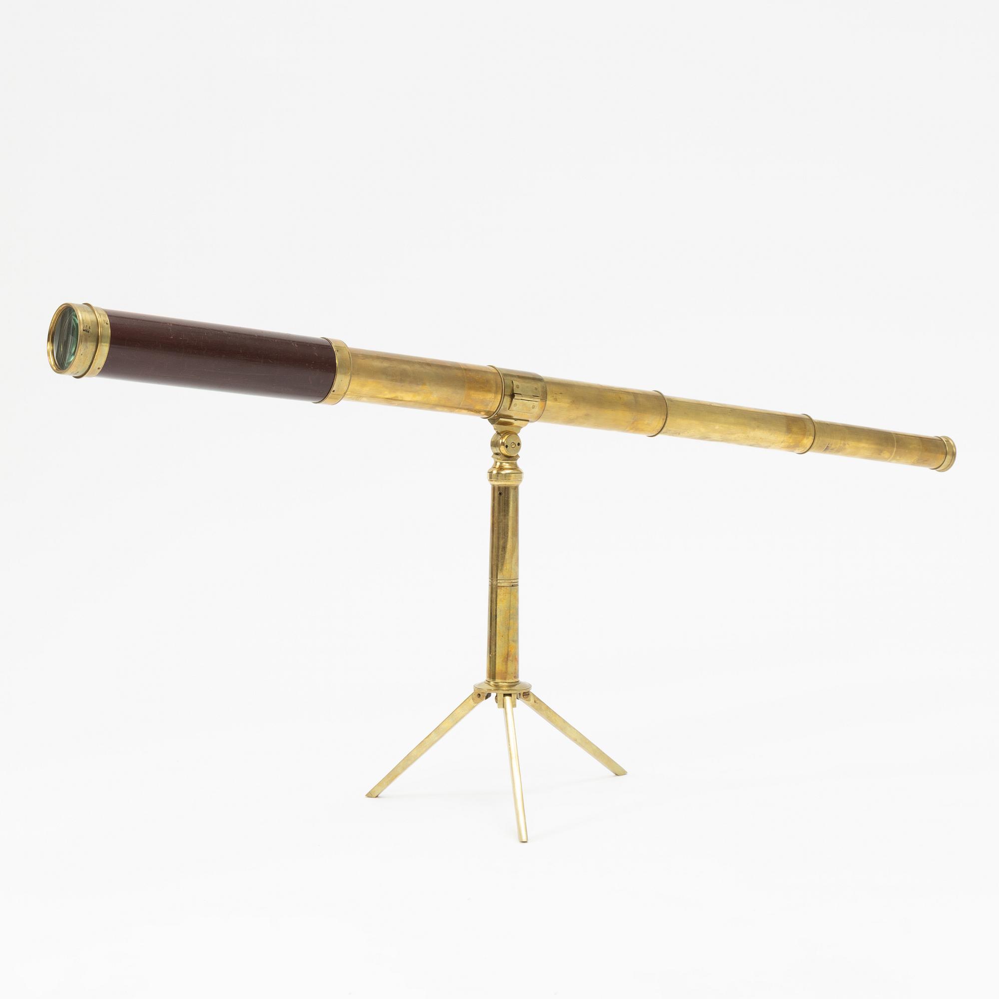 A cased telescope, 19th century, marked Dollond London.