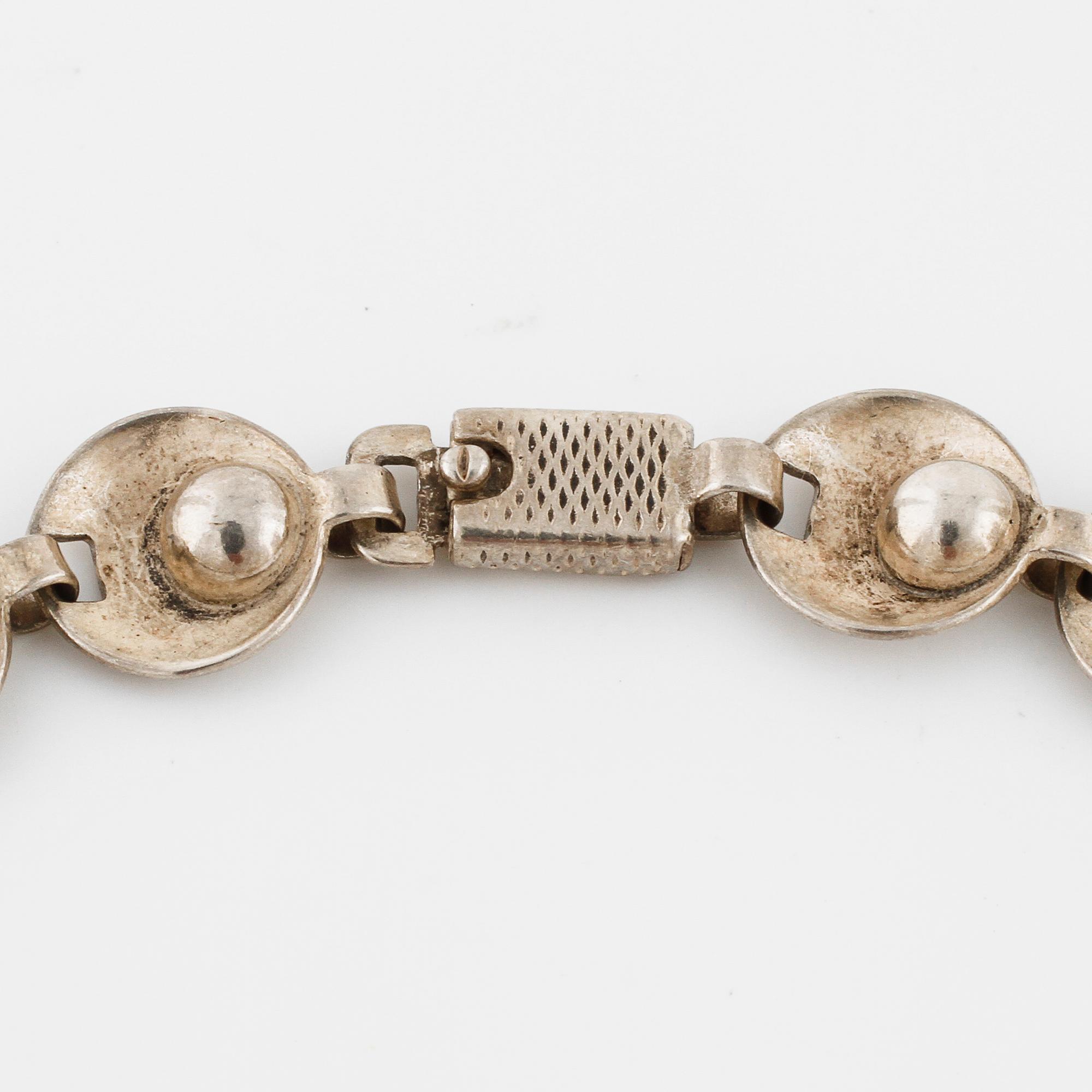 ATELJÉ STIGBERT, Stockholm, 1953, örhängen, samt collier från Danmark.