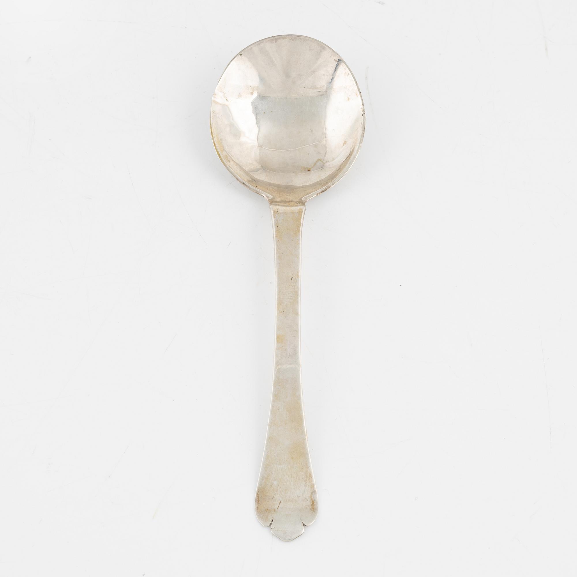 A probably Norwegian 18th Century silver spoon, unclear makers mark CN.