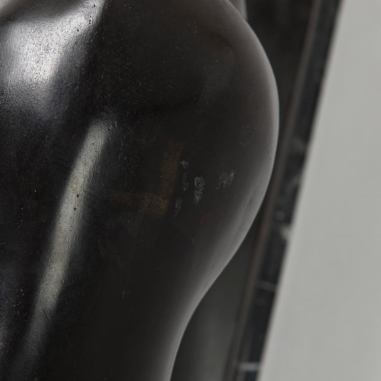 an art Deco style sculpture, bronze and marble.