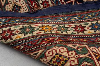 Matto, antique/semi-antique Shirvan probably, ca 178-180 x 125-129,5 cm (including 2-2,5 cm "flat weave" at the ends),