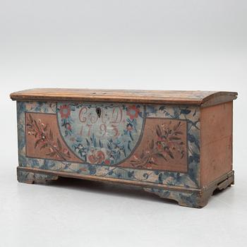 Chest, folk art, dated 1793.