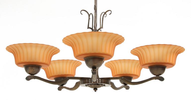 TAKLAMPA, art deco, 1900-talets andra kvartal, h 73.