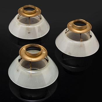 POUL HENNINGSEN, reservdelar till PH-lampor, 3+3+3 glasskärmar samt hållare, Louis Poulsen, troligen 1900-talets förra.