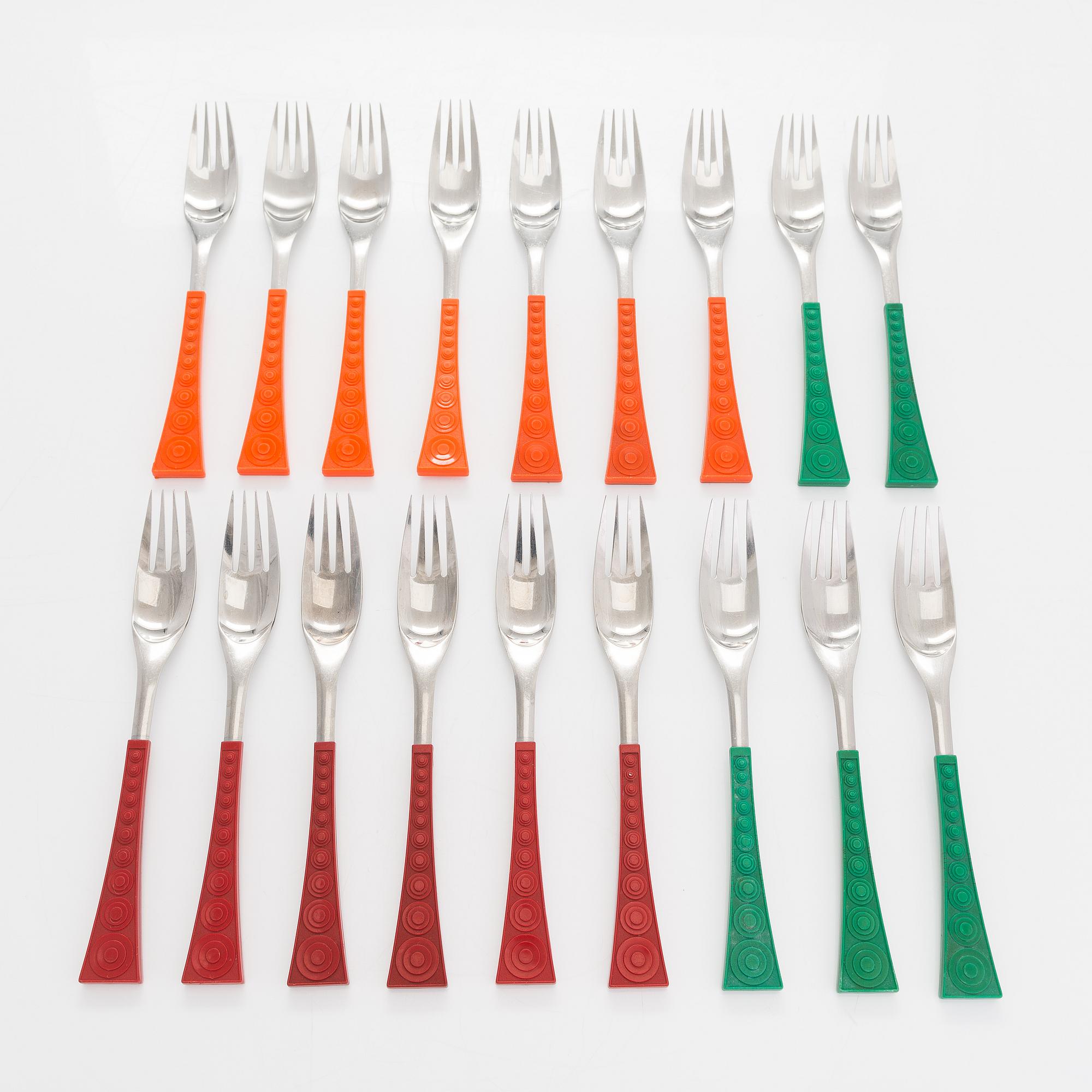 Nanny Still, bestick, 37 st, "Colorina", Hackman, Finland 1970-tal.