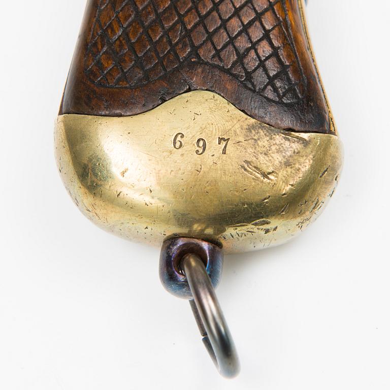 A Swedish cavalry percussion pistol, model 1850.