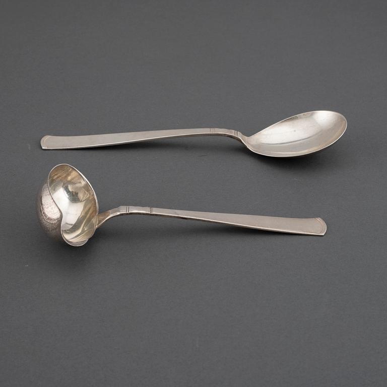 JACOB ÄNGMAN, a 'Rosenholm' part silver cutlery, GAB, Stockholm, 1950/60s (63 pieces).
