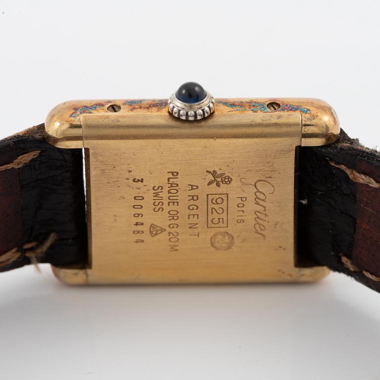 must de CARTIER, Tank, wristwatch, 20.5 x 20.5 (28) mm.